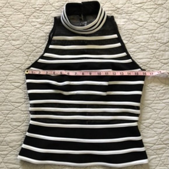 Women's JM Collection Striped High Neck Tank Top Size 8 - Picture 8 of 9